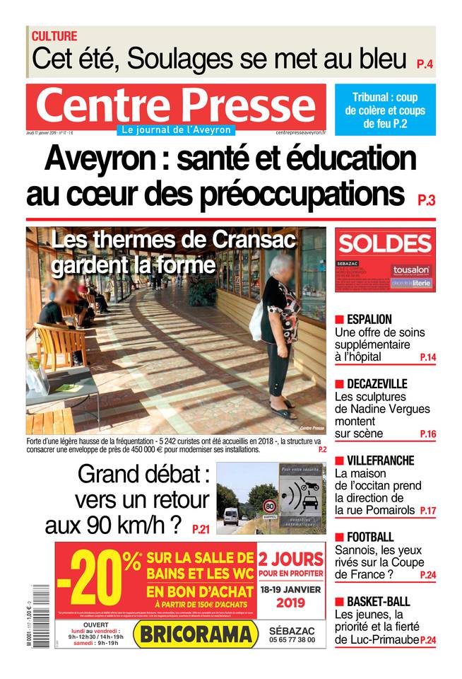 Centre Presse Aveyron 17 janvier 2019 Abonnement Centre Presse Aveyron Pas Cher avec BOUQUET ePresse.fr