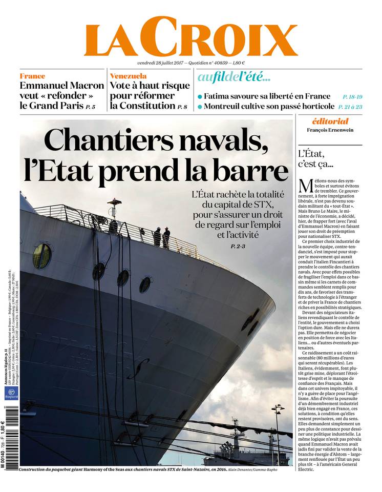 La Croix 28 juillet 2017 Abonnement à La Croix Pas Cher avec le BOUQUET INFO ePresse.fr