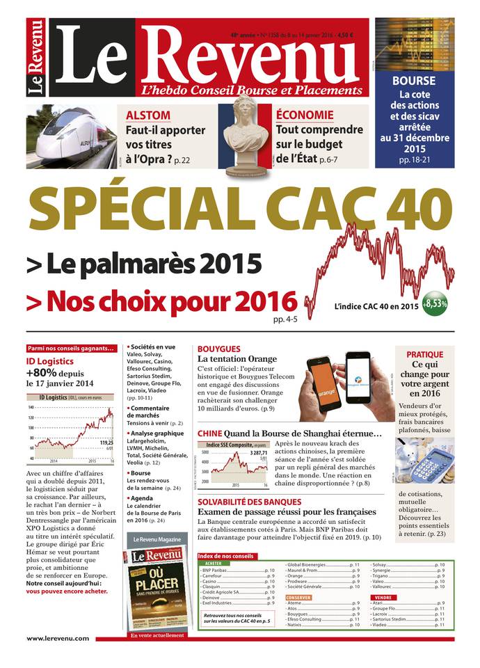 Le Revenu 07 janvier 2016 Le Revenu N°1358 du 07 janvier 2016 à télécharger sur iPad