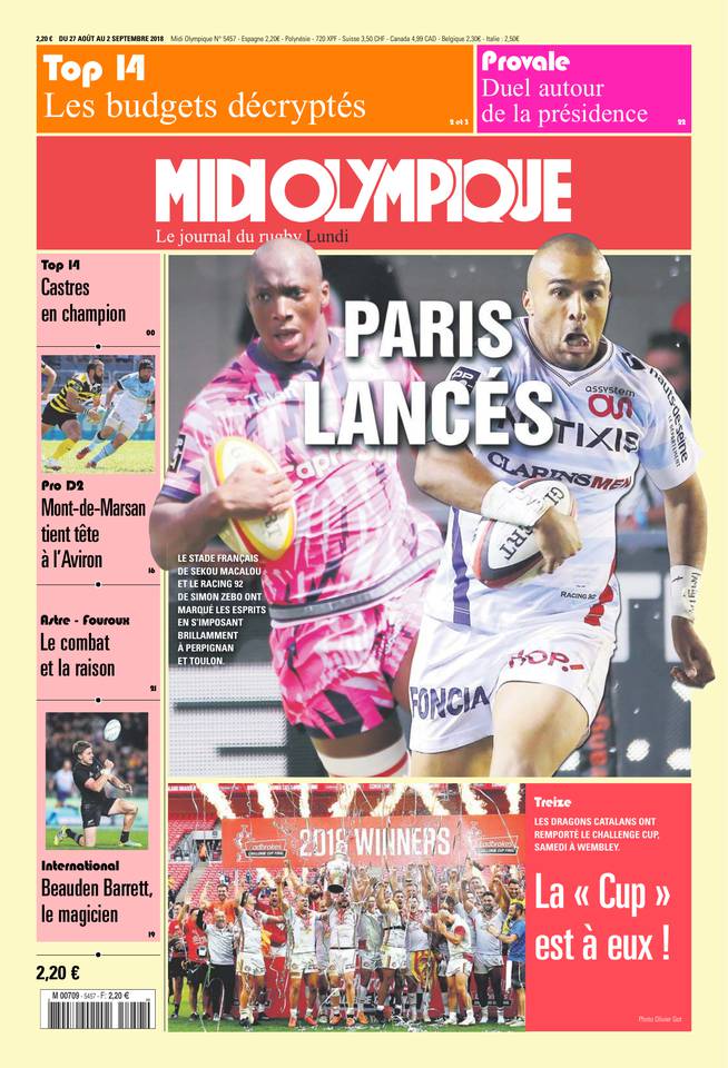 Midi Olympique Rouge 27 août 2018 Midi Olympique Rouge N°5457 du 27 août 2018 à télécharger sur iPad