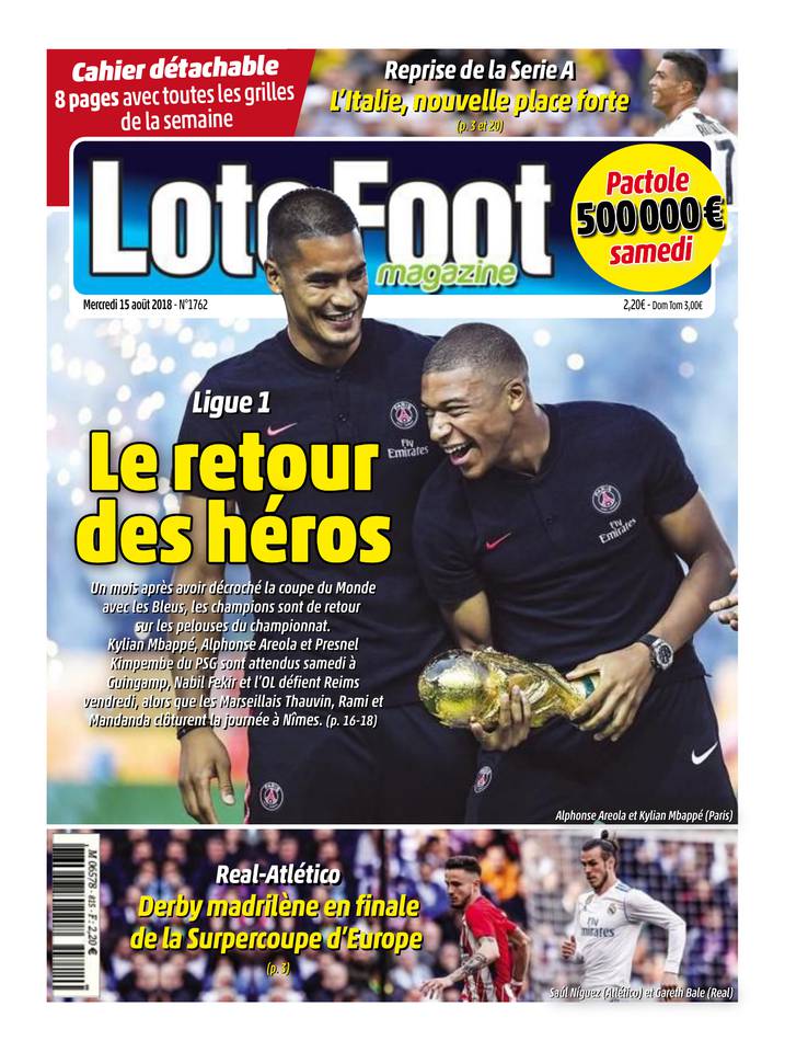 Loto Foot Magazine 15 août 2018 Loto Foot Magazine du 15 août 2018 à télécharger sur iPad