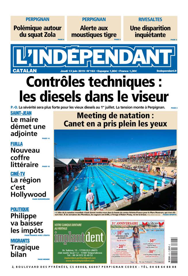 L'Indépendant 13 juin 2019 L'Indépendant du 13 juin 2019 à télécharger sur iPad