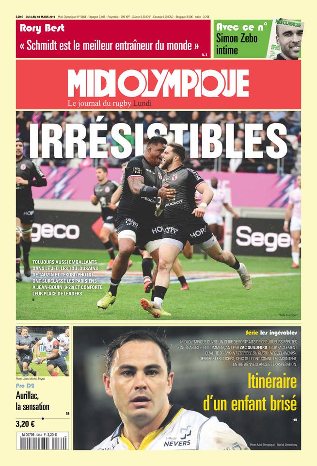 Midi Olympique Rouge 04 mars 2019 Midi Olympique Rouge N°5484 du 04 mars 2019 à télécharger sur iPad