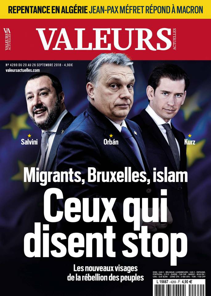 Valeurs actuelles 20 septembre 2018 Abonnement Valeurs Actuelles Pas Cher avec le BOUQUET ePresse.fr
