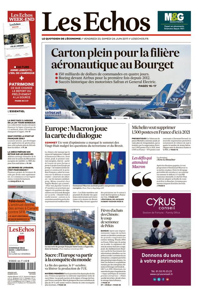 Les Echos 23 juin 2017 Abonnement aux Échos Pas Cher avec le BOUQUET ÉCONOMIE ePresse.fr