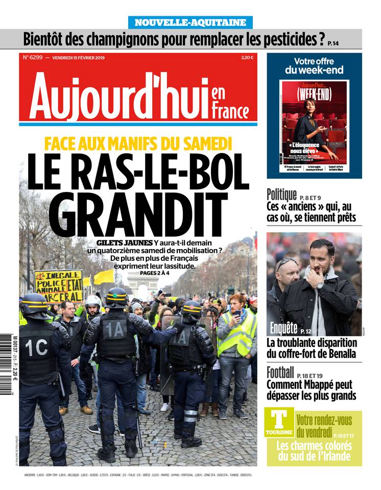 Aujourd'hui en France 15 février 2019 Aujourd'hui en France du 15 février 2019 à télécharger sur iPad