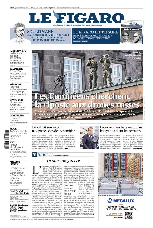 Le Figaro édition numérique du 2 octobre 2025