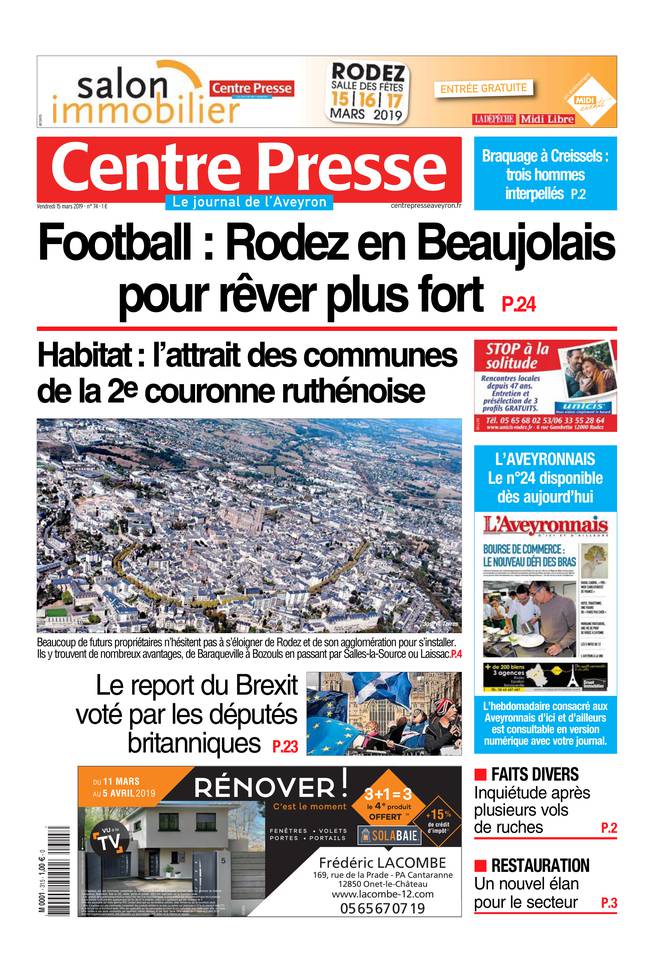 Centre Presse Aveyron 15 mars 2019 Centre Presse Aveyron du 15 mars 2019 à télécharger sur iPad