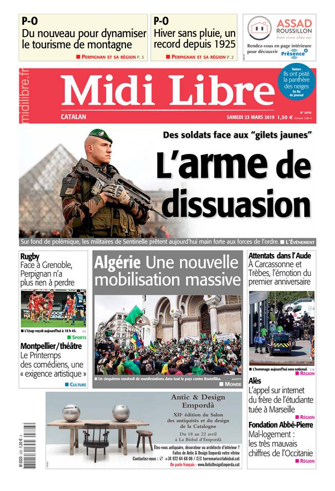 Midi Libre 23 mars 2019 Abonnement à Midi Libre Pas Cher avec le BOUQUET INFO ePresse.fr