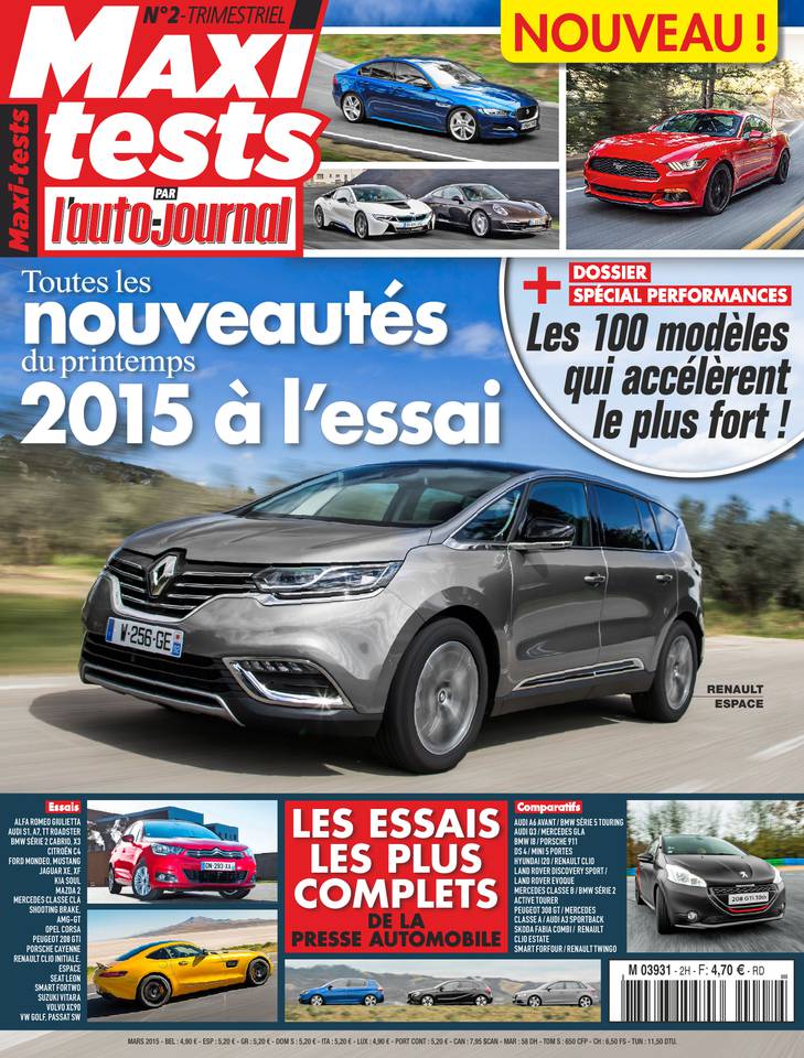 L'Auto Journal - Maxi tests 13 avril 2015 Abonnement L'Auto Journal - Maxi tests Pas Cher avec le BOUQUET ePresse.fr
