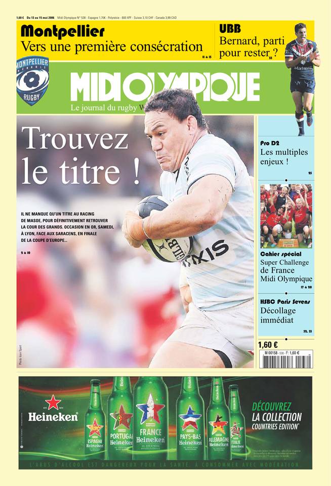 Midi Olympique Vert 13 mai 2016 Midi Olympique Vert du 13 mai 2016 à télécharger sur iPad