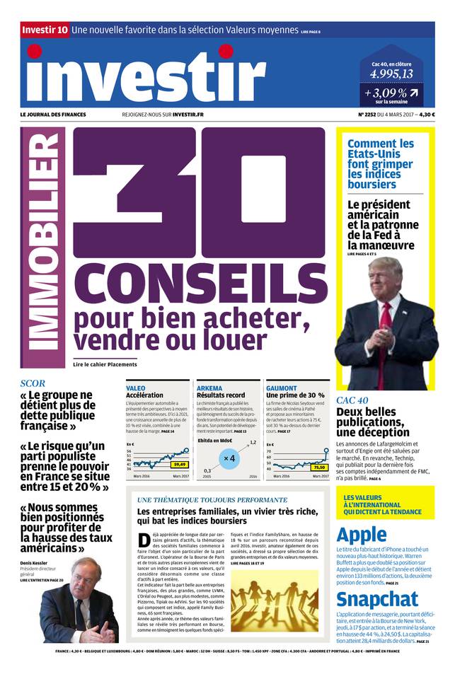 Investir 04 mars 2017 Investir N°2252 du 04 mars 2017 à télécharger sur iPad