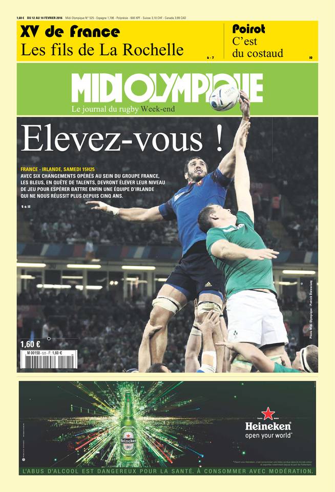 Midi Olympique Vert 12 février 2016 Midi Olympique Vert du 12 février 2016 à télécharger sur iPad