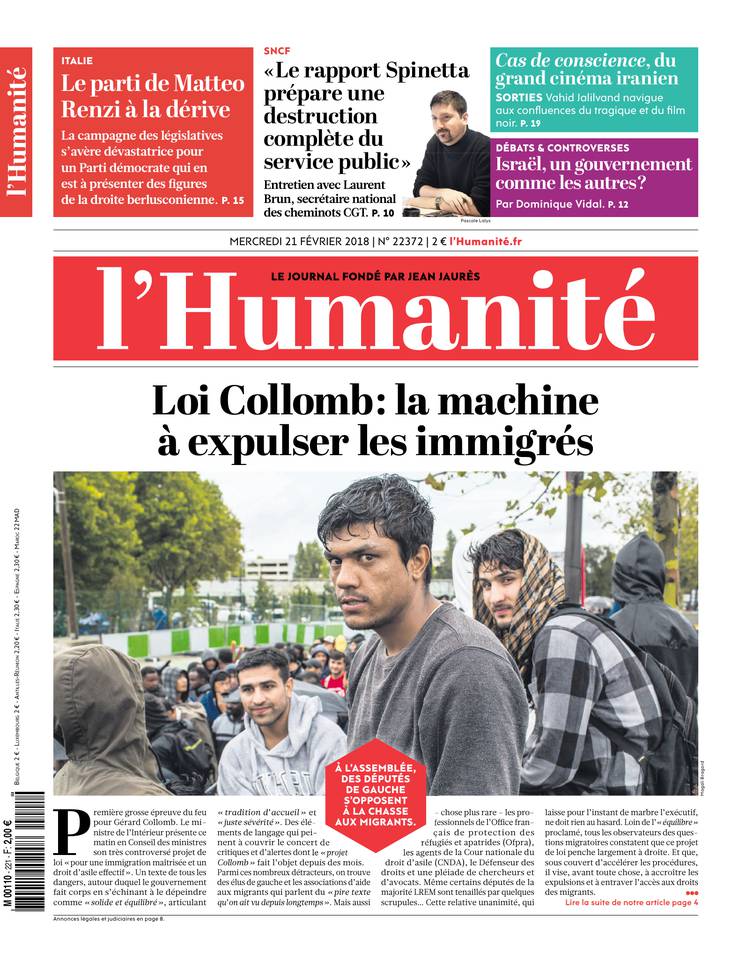L'Humanité 21 février 2018 L'Humanité du 21 février 2018 à télécharger sur iPad