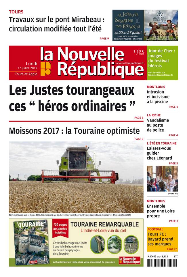 La Nouvelle République 17 juillet 2017 La Nouvelle République du 17 juillet 2017 à télécharger sur iPad