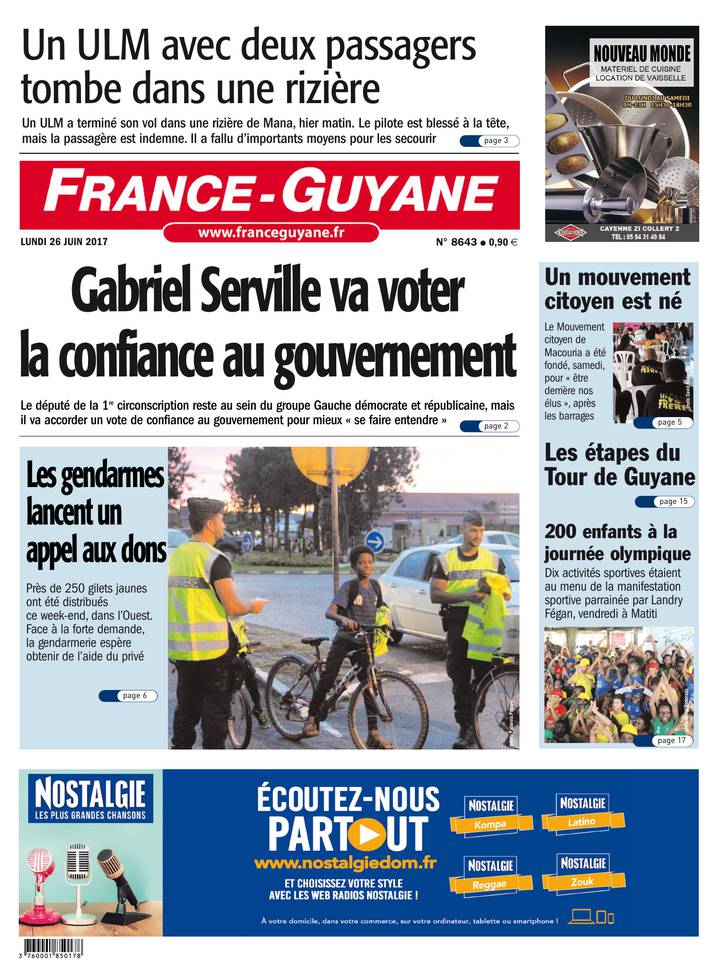 France-Guyane 26 juin 2017 Abonnement France-Guyane Pas Cher avec le BOUQUET ePresse.fr