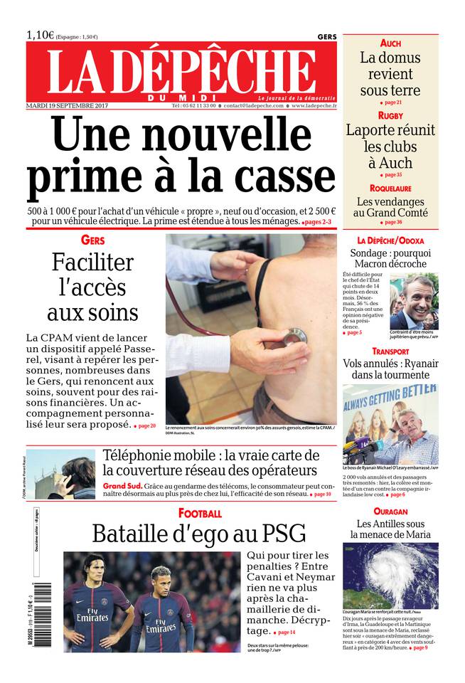 La Dépêche du Midi 19 septembre 2017 Abonnement à La Dépêche du Midi Pas Cher avec le BOUQUET ePresse.fr