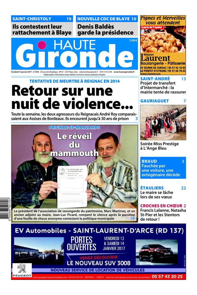 Haute Gironde 13 janvier 2017 Haute Gironde du 13 janvier 2017 à télécharger sur iPad