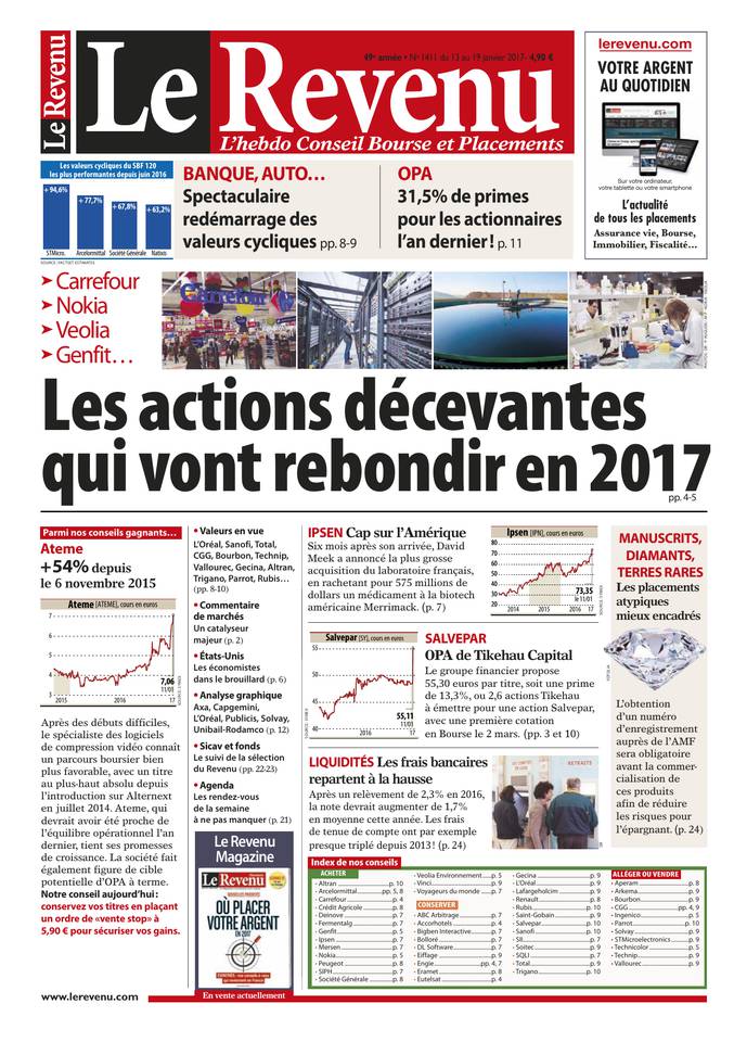 Le Revenu 12 janvier 2017 Le Revenu N°1411 du 12 janvier 2017 à télécharger sur iPad