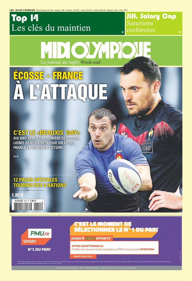 Midi Olympique Vert 09 février 2018 Midi Olympique Vert du 09 février 2018 à télécharger sur iPad