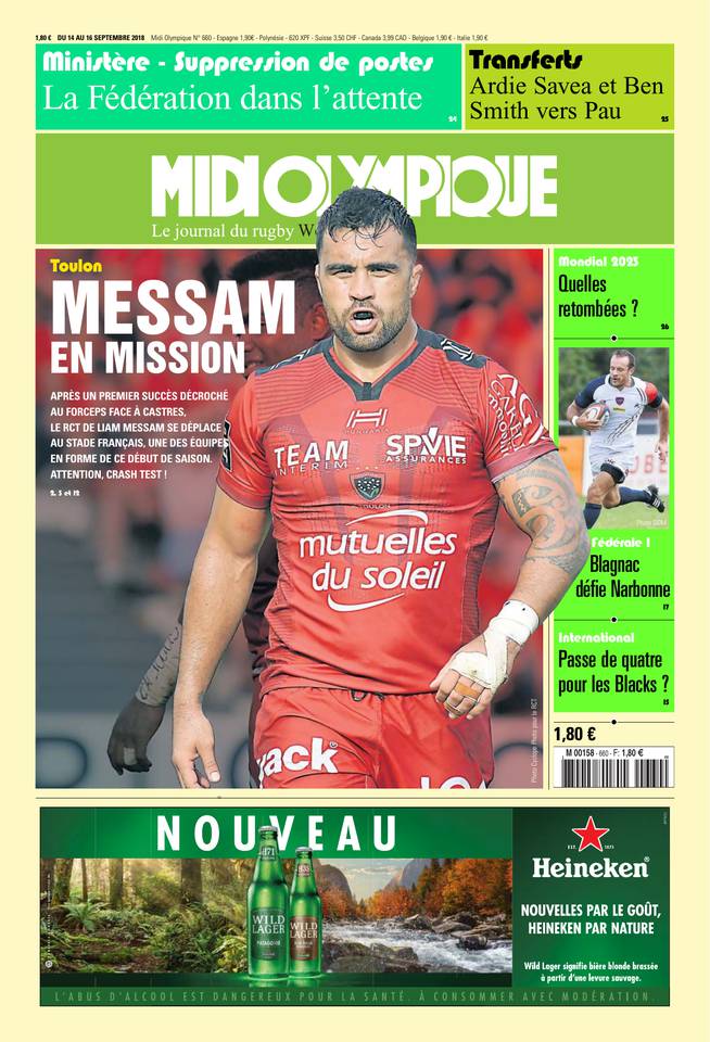 Midi Olympique Vert 14 septembre 2018 Midi Olympique Vert N°660 du 14 septembre 2018 à télécharger sur iPad