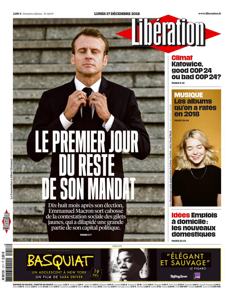 Libération 17 décembre 2018 Libération du 17 décembre 2018 à télécharger sur iPad