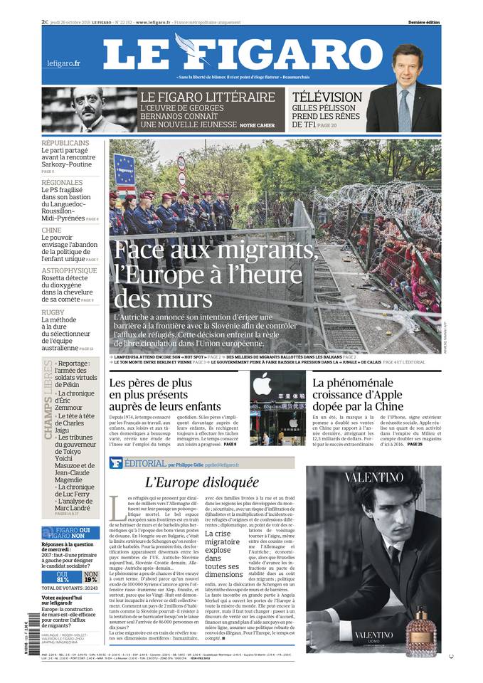 Le Figaro 29 octobre 2015 Le Figaro du 29 octobre 2015 à télécharger sur iPad