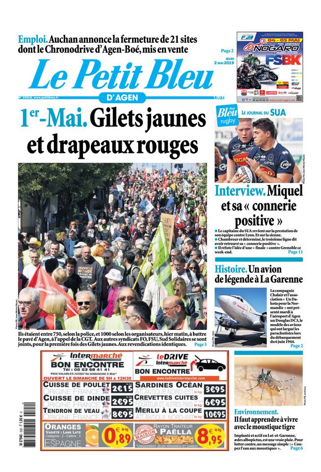 Le Petit Bleu d'Agen 02 mai 2019 Le Petit Bleu d'Agen du 02 mai 2019 à télécharger sur iPad