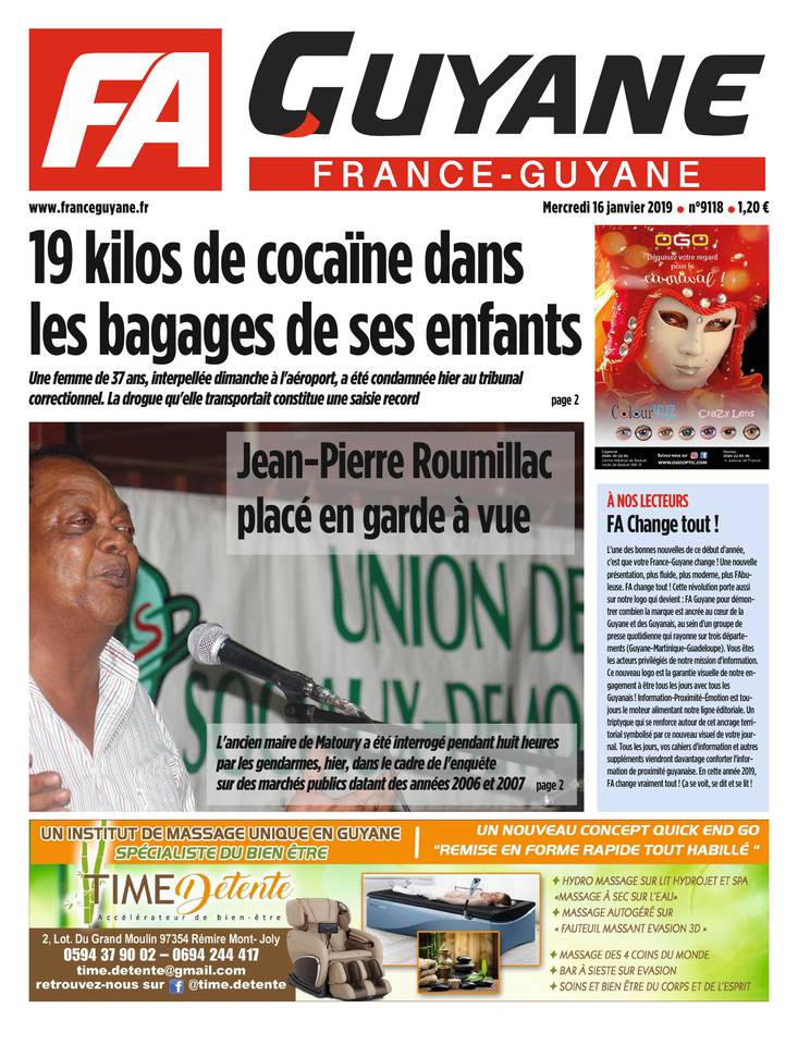 France-Guyane 16 janvier 2019 Abonnement France-Guyane Pas Cher avec le BOUQUET ePresse.fr