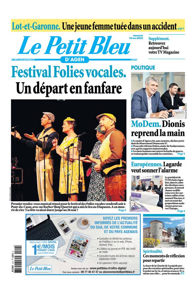 Le Petit Bleu d'Agen 12 mai 2019 Le Petit Bleu d'Agen du 12 mai 2019 à télécharger sur iPad