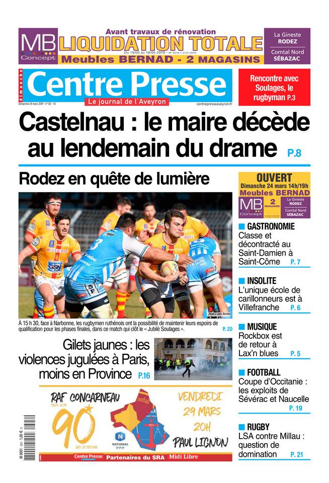 Centre Presse Aveyron 24 mars 2019 Abonnement Centre Presse Aveyron Pas Cher avec BOUQUET ePresse.fr