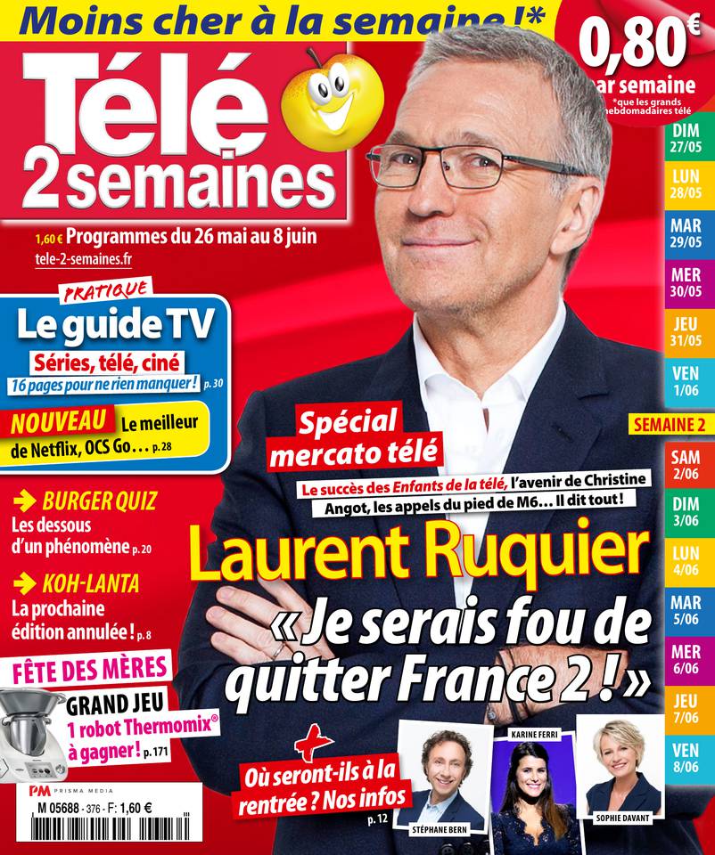 Télé 2 Semaines 21 mai 2018 Télé 2 Semaines N°376 du 21 mai 2018 à télécharger sur iPad