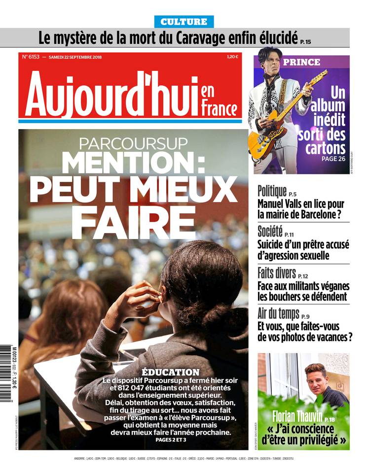 Aujourd'hui en France 22 septembre 2018 Aujourd'hui en France du 22 septembre 2018 à télécharger sur iPad