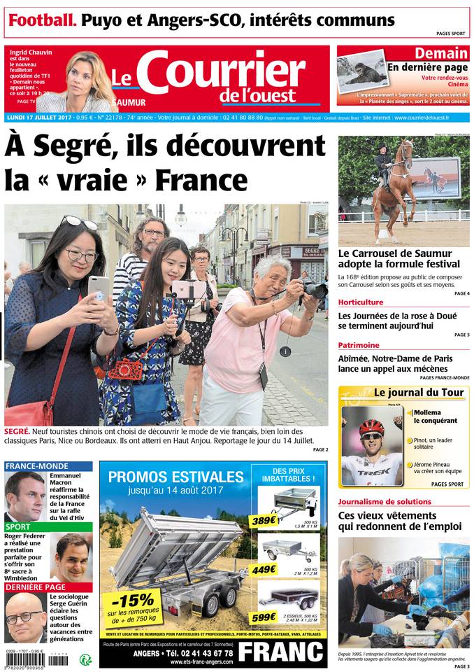 Le Courrier de l'Ouest 17 juillet 2017 Le Courrier de l'Ouest du 17 juillet 2017 à télécharger sur iPad