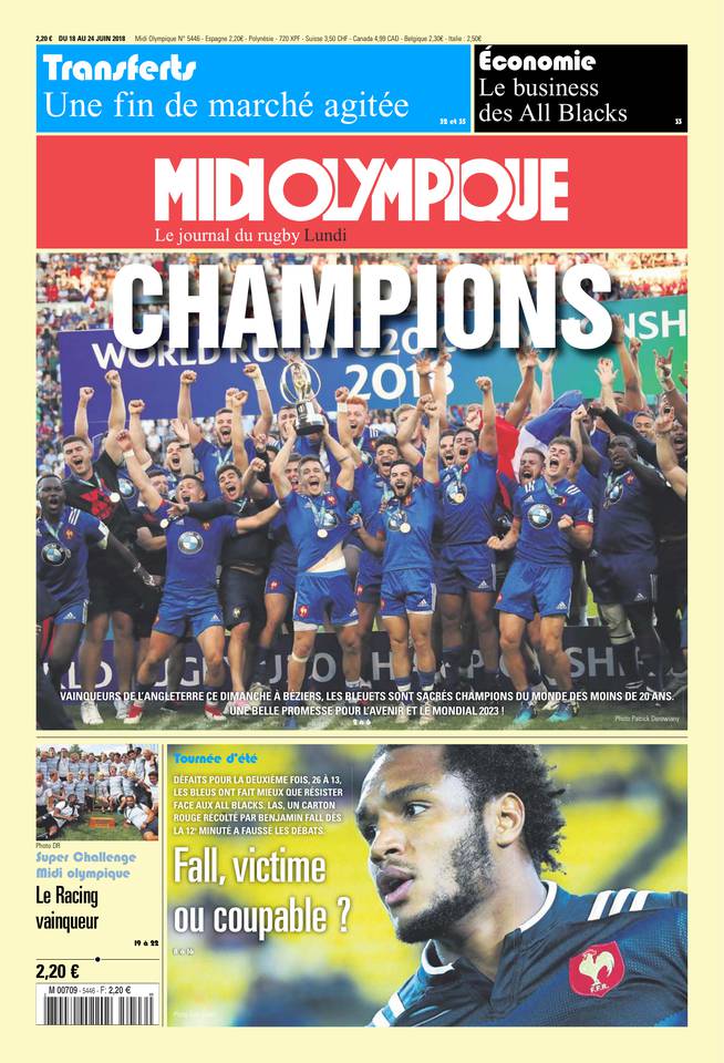 Midi Olympique Rouge 18 juin 2018 Abonnement Midi Olympique Pas Cher avec le BOUQUET SPORT ePresse.fr