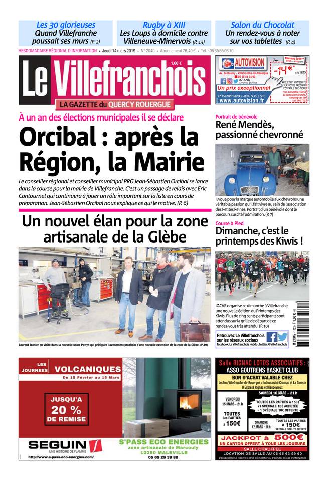Le Villefranchois 14 mars 2019 Le Villefranchois du 14 mars 2019 à télécharger sur iPad