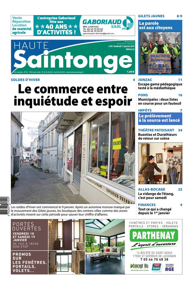 Haute Saintonge 11 janvier 2019 Abonnement Haute Saintonge Pas Cher avec BOUQUET INFO ePresse.fr