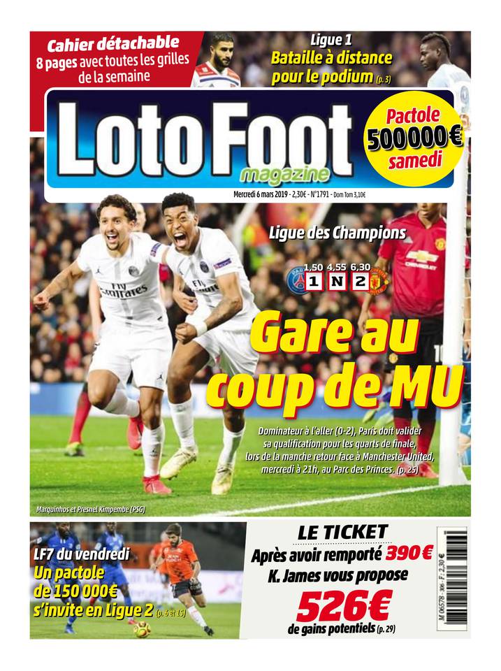 Loto Foot Magazine 06 mars 2019 Loto Foot Magazine du 06 mars 2019 à télécharger sur iPad