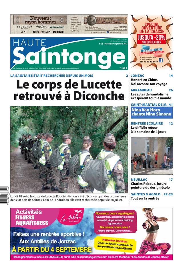 Haute Saintonge 01 septembre 2017 Haute Saintonge du 01 septembre 2017 à télécharger sur iPad