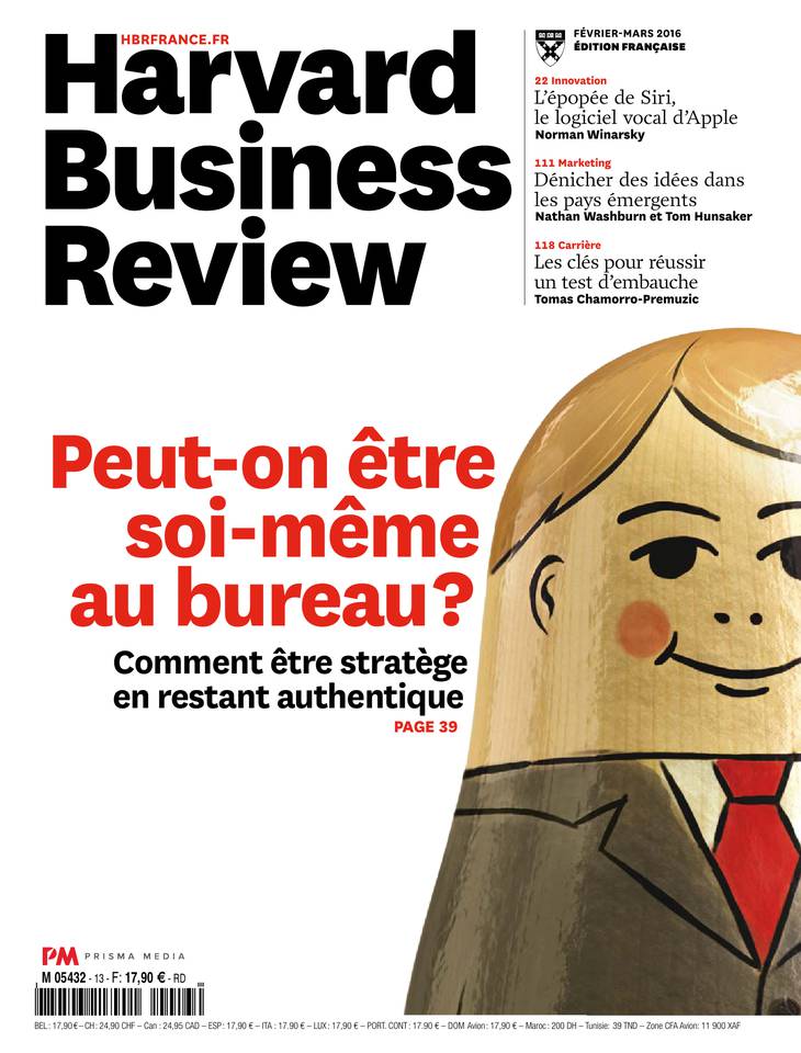 Harvard Business Review 14 janvier 2016 Harvard Business Review N°13 du 14 janvier 2016 à télécharger sur iPad
