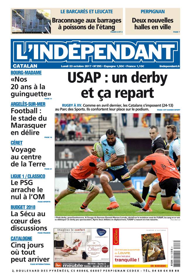 L'Indépendant 23 octobre 2017 Abonnement L’Indépendant Pas Cher avec BOUQUET INFO ePresse.fr