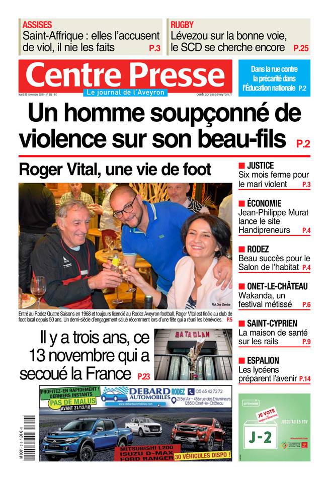 Centre Presse Aveyron 13 novembre 2018 Centre Presse Aveyron du 13 novembre 2018 à télécharger sur iPad