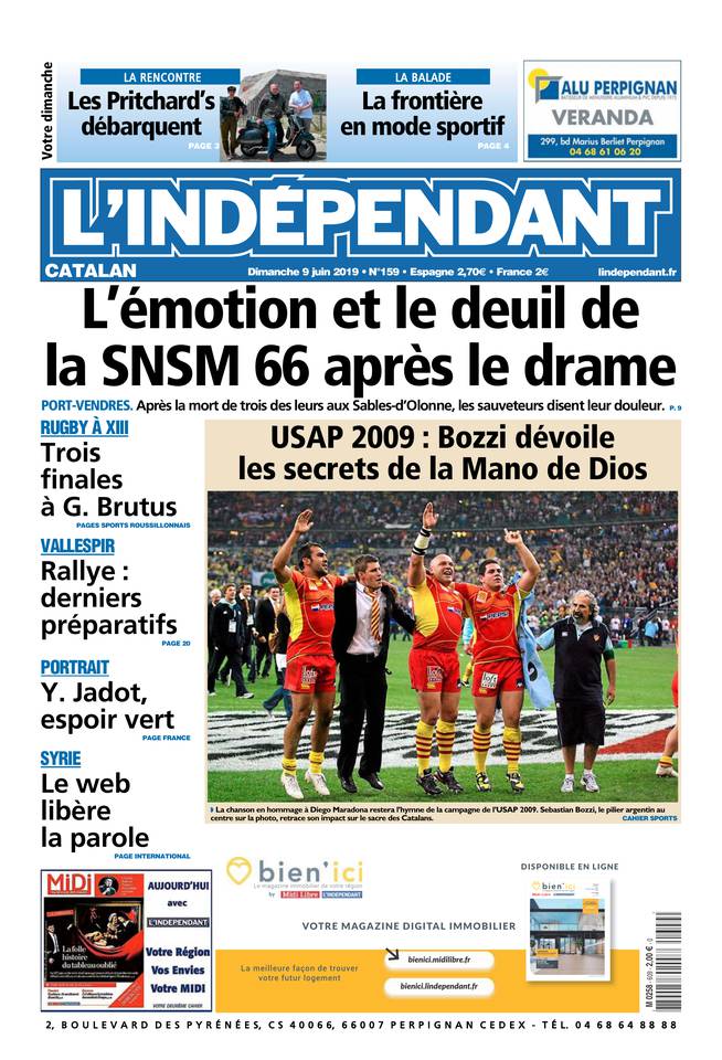 L'Indépendant 09 juin 2019 L'Indépendant du 09 juin 2019 à télécharger sur iPad