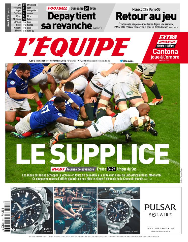 L'Équipe 11 novembre 2018 L'Équipe du 11 novembre 2018 à télécharger sur iPad