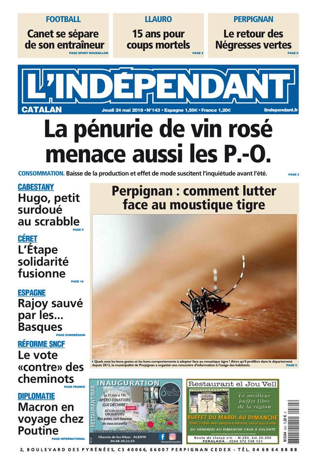 L'Indépendant 24 mai 2018 Abonnement L’Indépendant Pas Cher avec BOUQUET INFO ePresse.fr