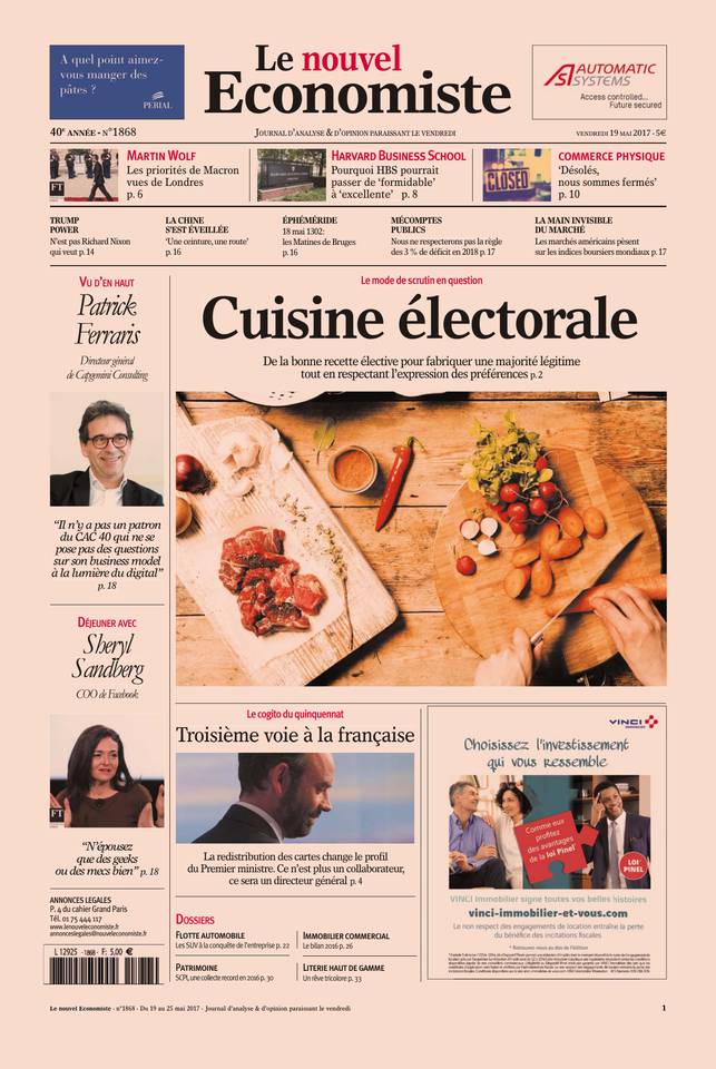 Le nouvel Economiste 18 mai 2017 Le nouvel Economiste N°1868 du 18 mai 2017 à télécharger sur iPad