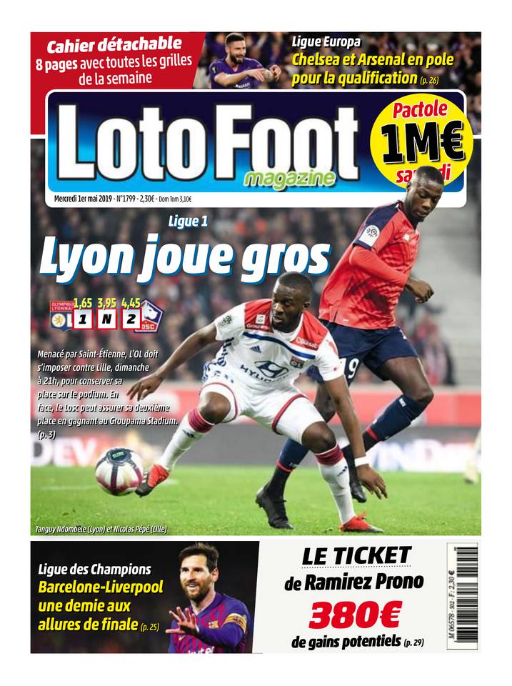 Loto Foot Magazine 01 mai 2019 Loto Foot Magazine du 01 mai 2019 à télécharger sur iPad