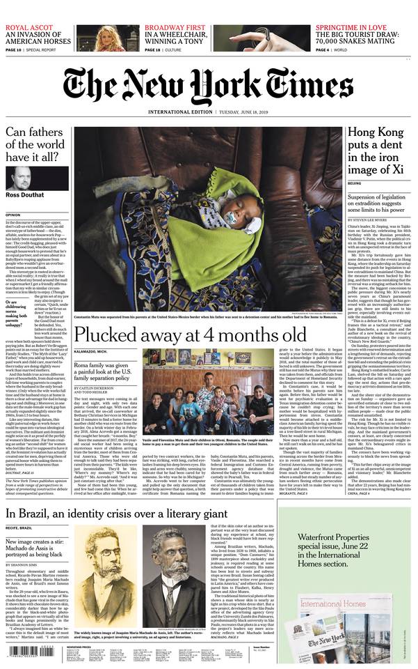International New York Times 18 juin 2019 Abonnement International NY Times Pas Cher avec le BOUQUET ePresse.fr