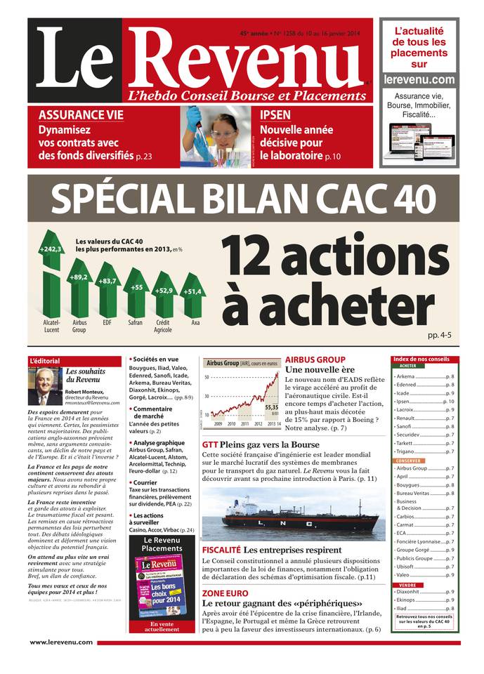 Le Revenu 10 janvier 2014 Le Revenu N°1258 du 10 janvier 2014 à télécharger sur iPad