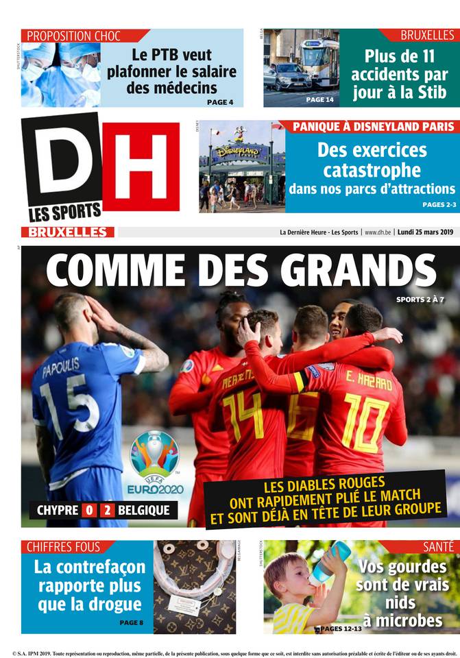La Dernière Heure/Les Sports 25 mars 2019 Abonnement La Dernière Heure/Les Sports Pas Cher avec le BOUQUET ePresse.fr